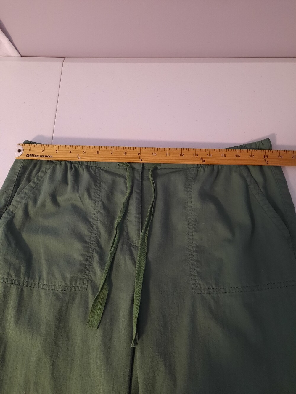 Eileen Fisher Nori Green Organic Cotton High Rise Relaxed Slim Leg Pants Large - Picture 9 of 15